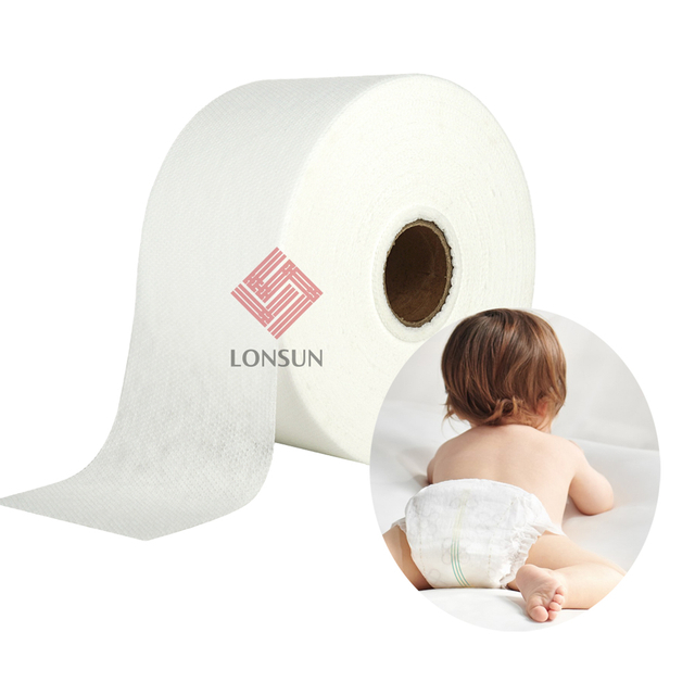 0.6 Denier Super Soft อากาศร้อนนูนผ่านผ้าไม่ทอสำหรับทำผ้าอ้อมเด็ก